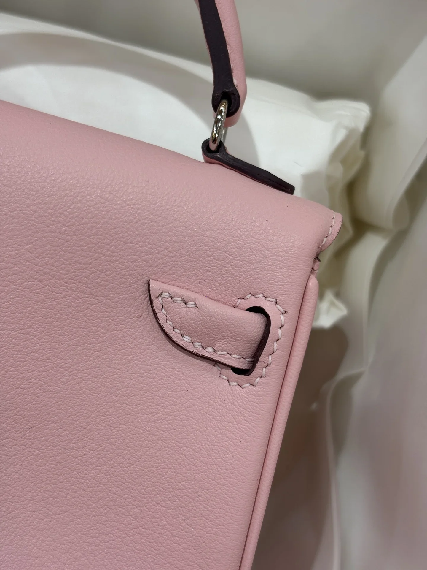 HERMES Top Handle Bags Pink-Cream 16CM A350202609090304 - Image 8