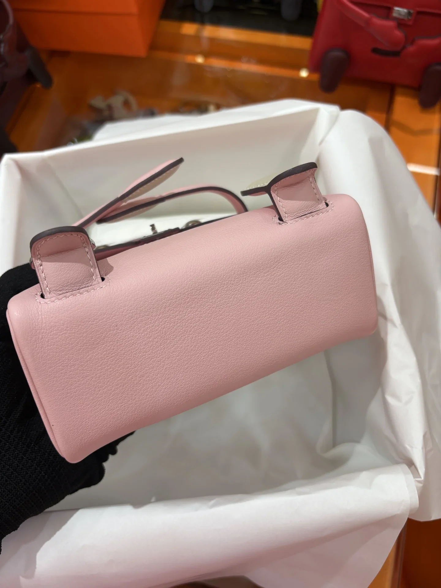 HERMES Top Handle Bags Pink-Cream 16CM A350202609090304 - Image 9