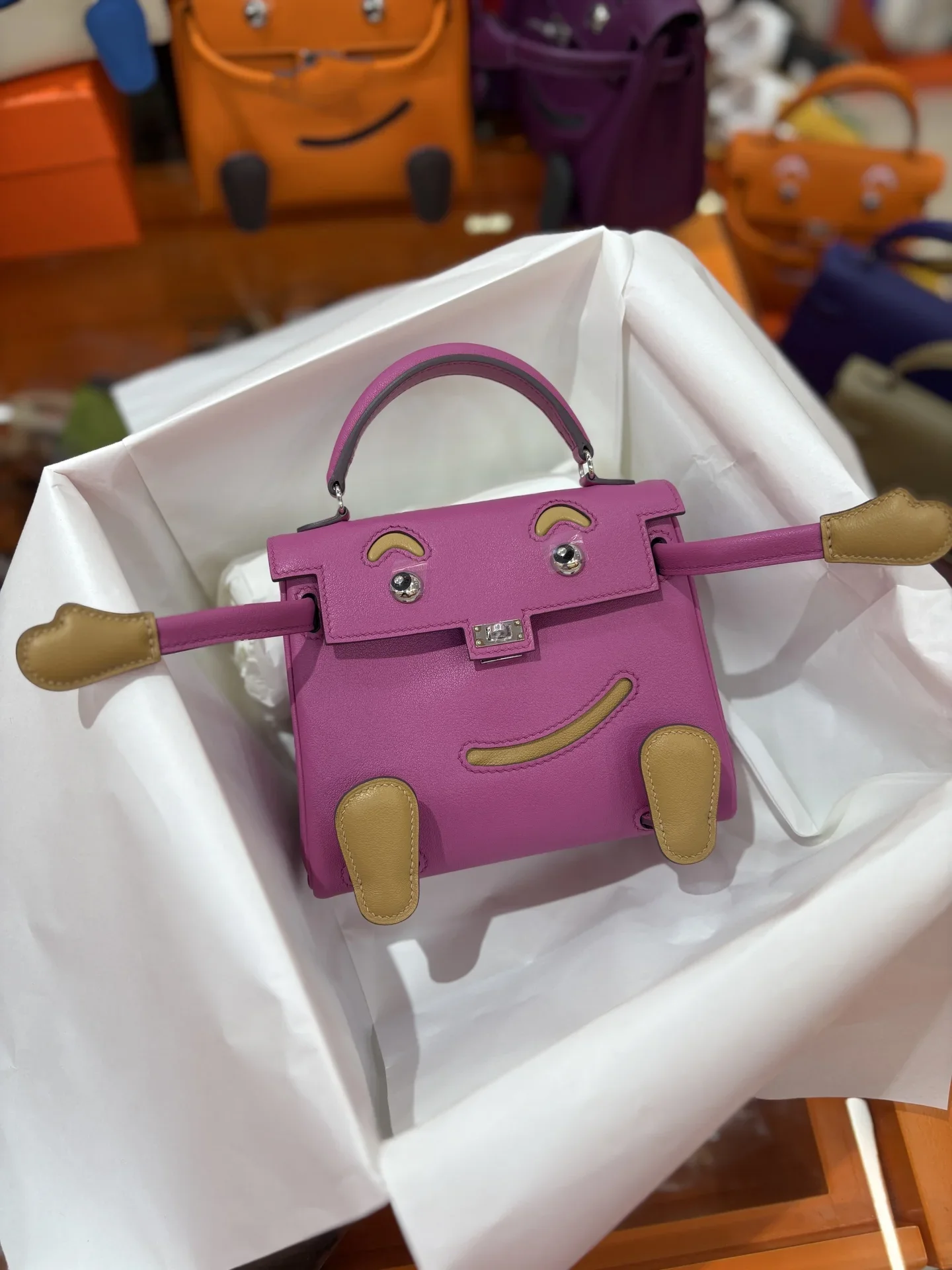 HERMES Top Handle Bags Pink-Tan A350202609090253 - Image 2