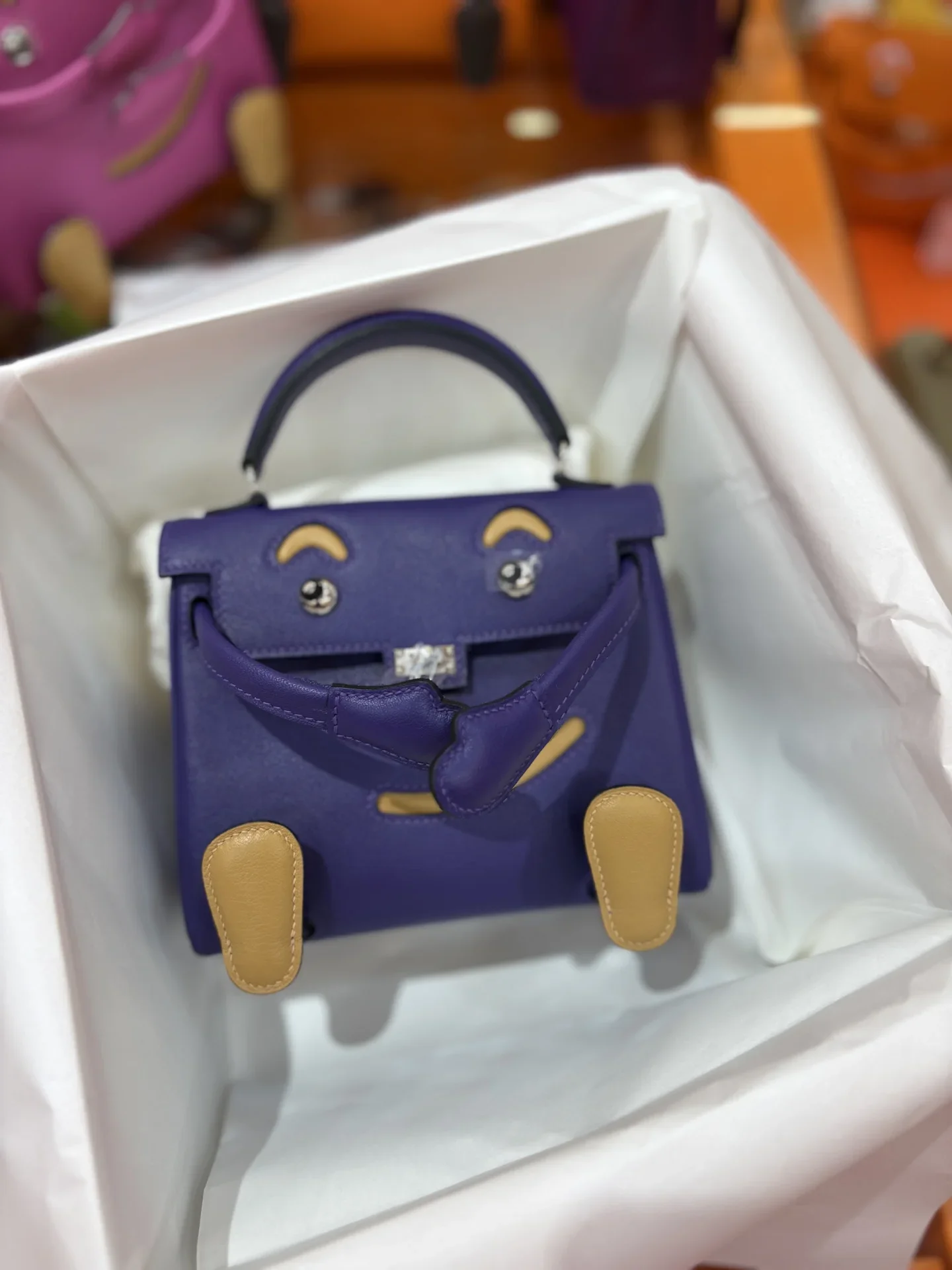 HERMES Top Handle Bags Purple-Tan A350202609090255