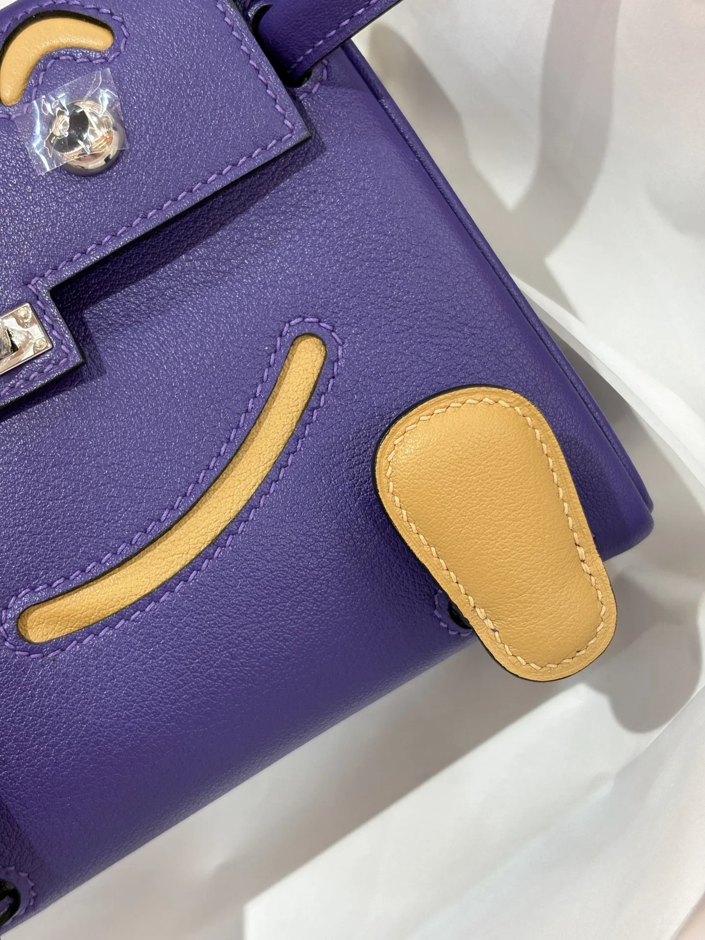 HERMES Top Handle Bags Purple-Tan A350202609090255 - Image 4