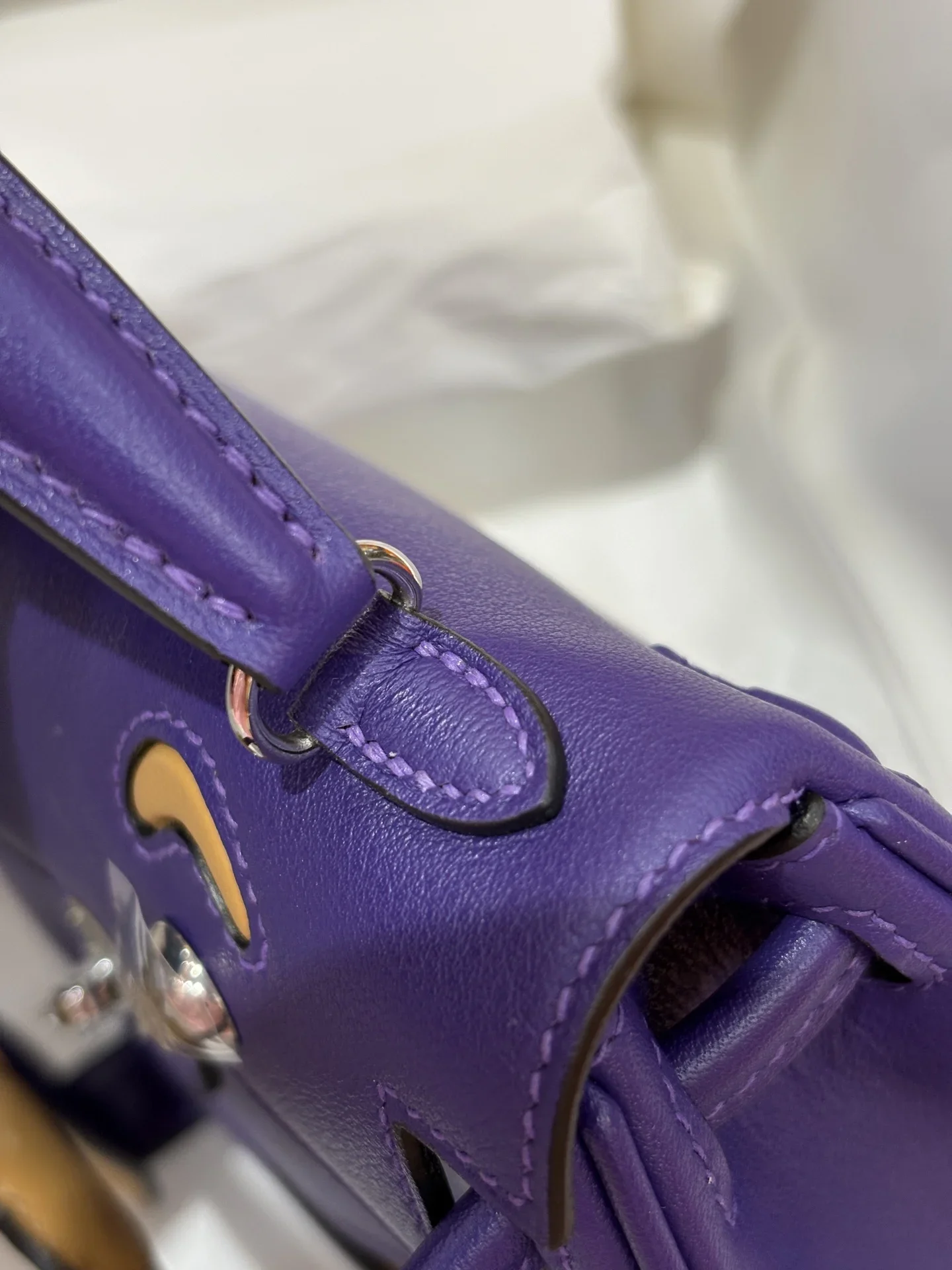 HERMES Top Handle Bags Purple-Tan A350202609090255 - Image 6