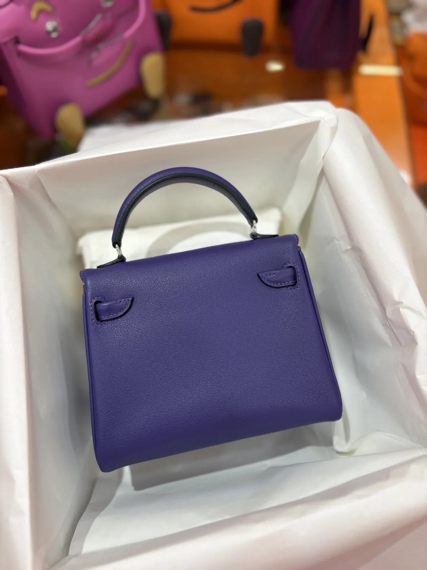HERMES Top Handle Bags Purple-Tan A350202609090255 - Image 7