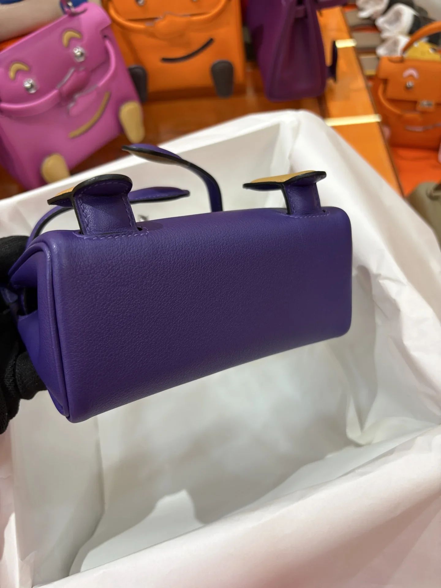 HERMES Top Handle Bags Purple-Tan A350202609090255 - Image 9