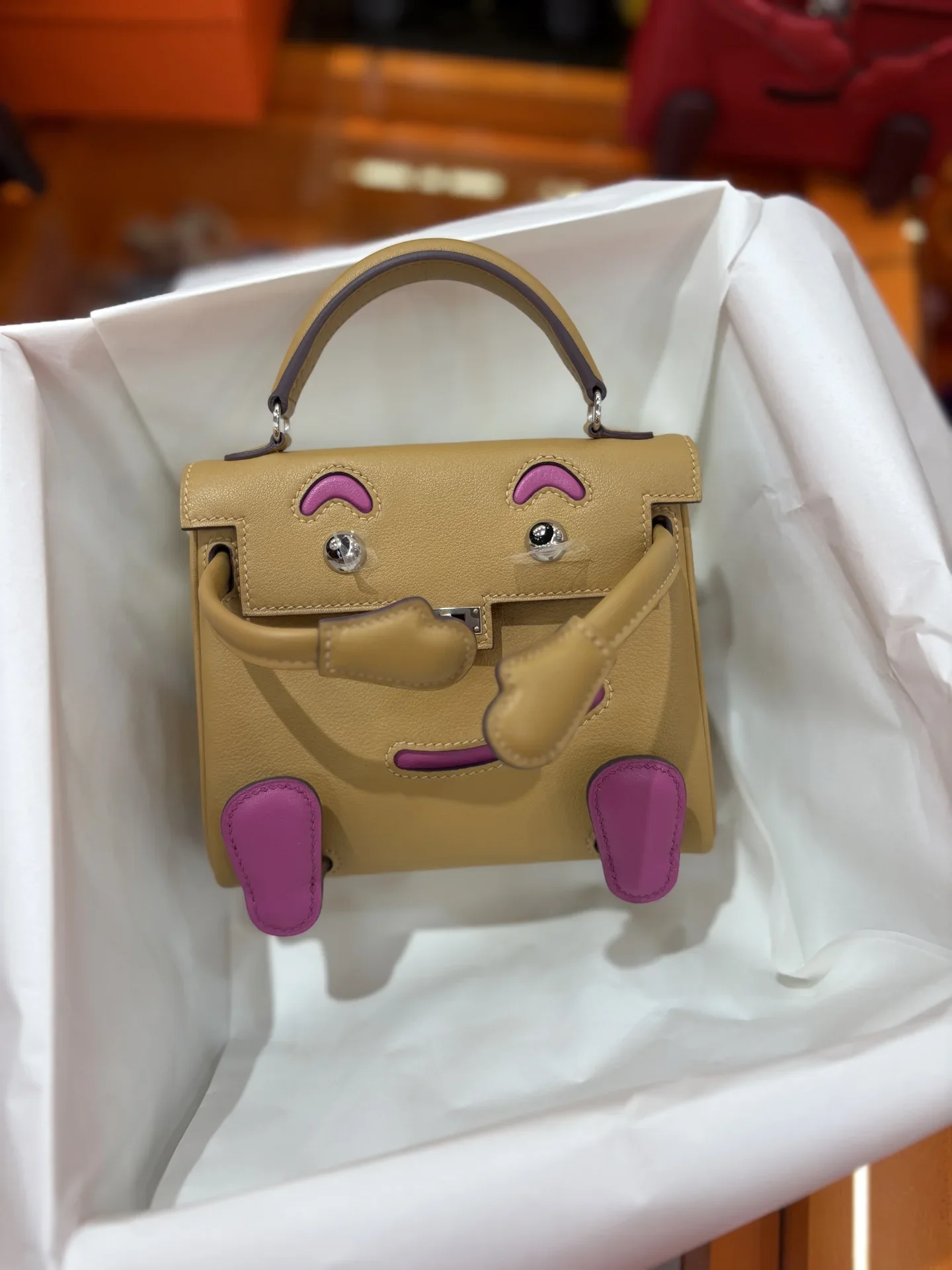 HERMES Top Handle Bags Tan-Pink A350202609090258