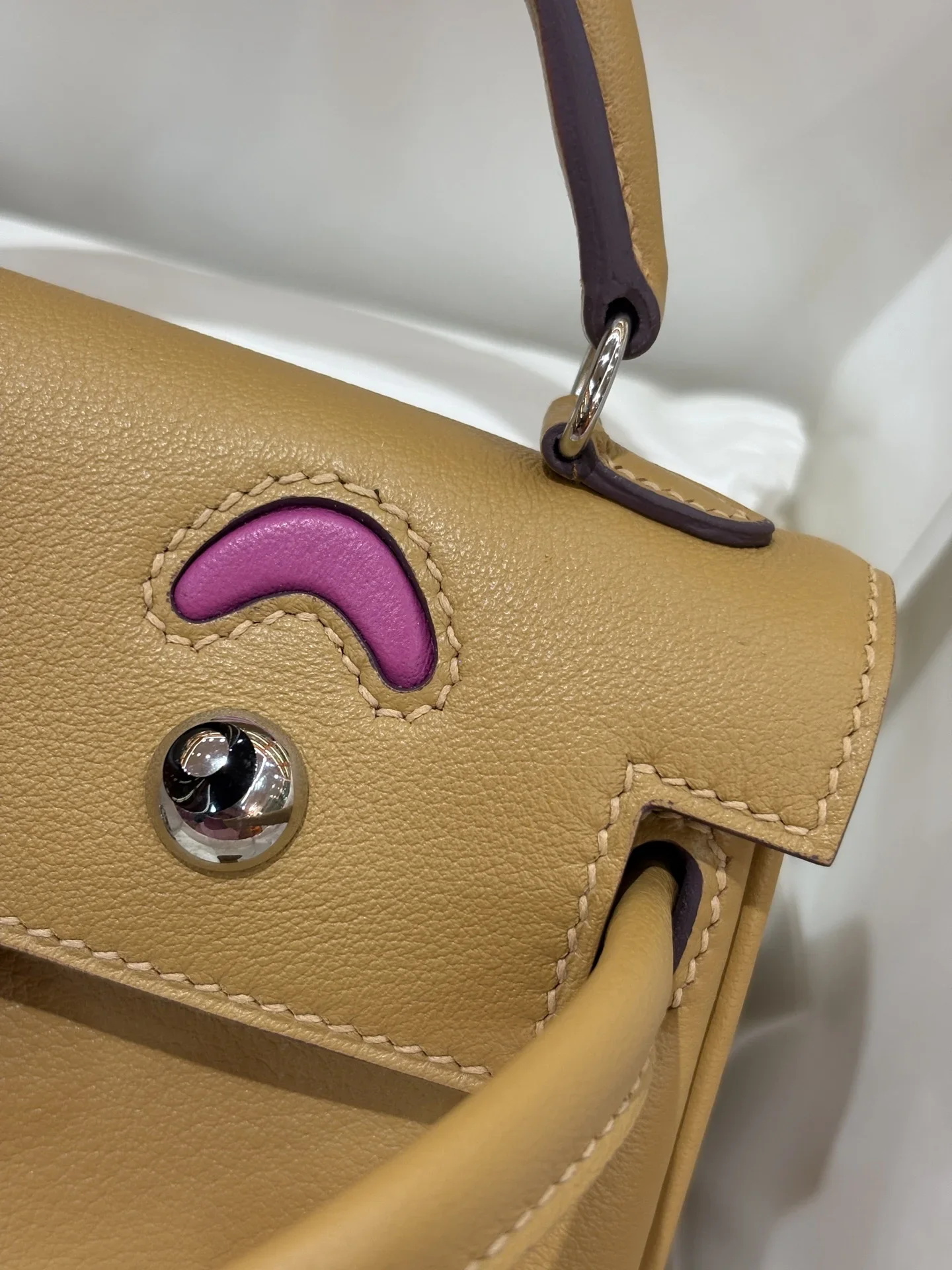 HERMES Top Handle Bags Tan-Pink A350202609090258 - Image 2