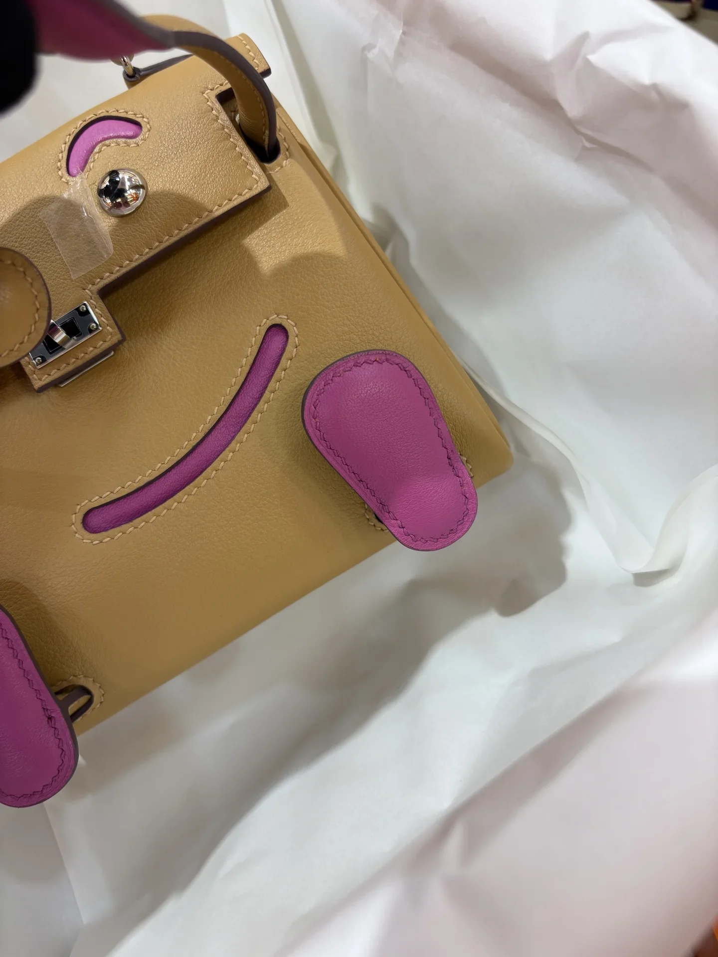 HERMES Top Handle Bags Tan-Pink A350202609090258 - Image 3