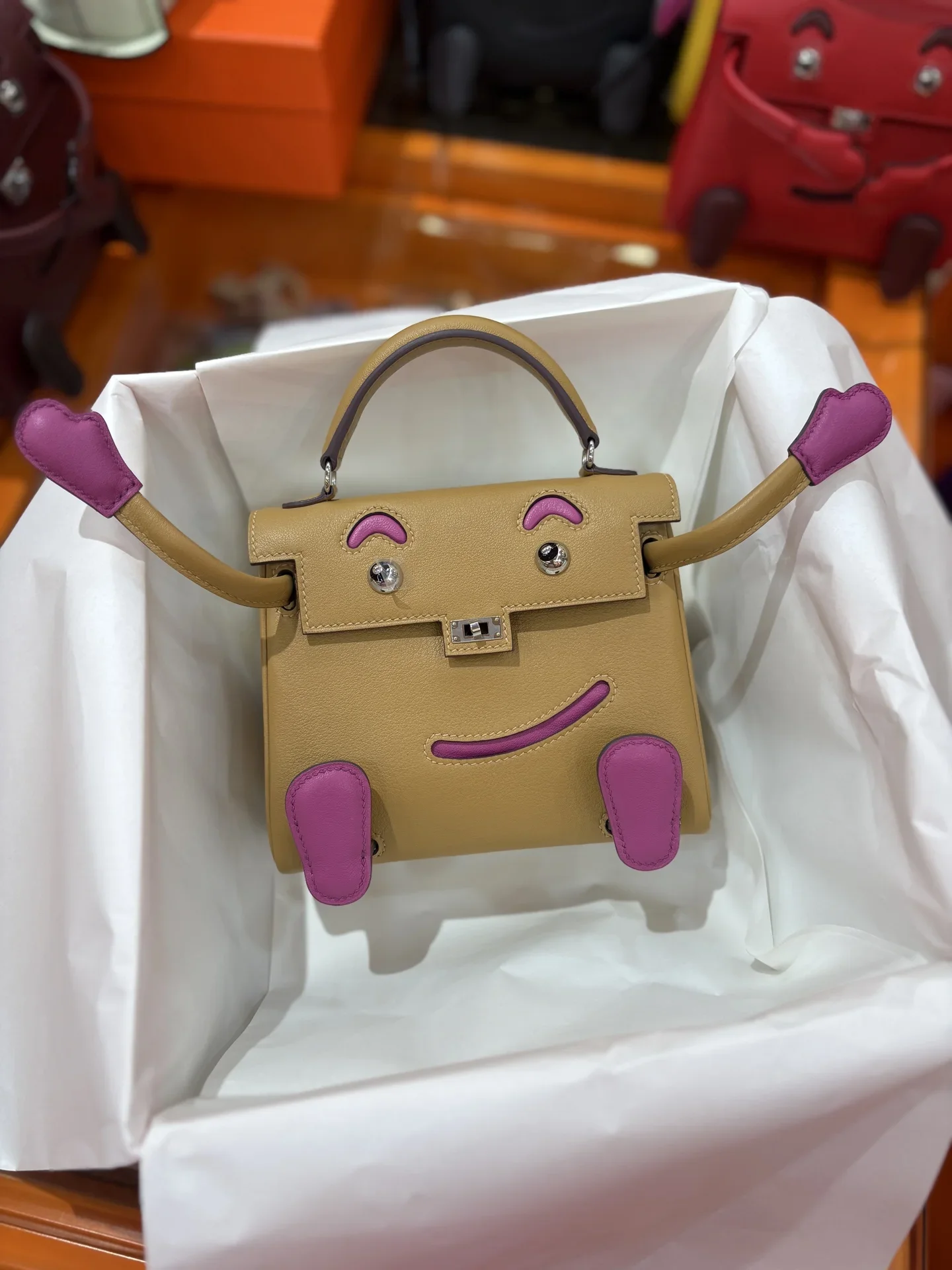 HERMES Top Handle Bags Tan-Pink A350202609090258 - Image 8