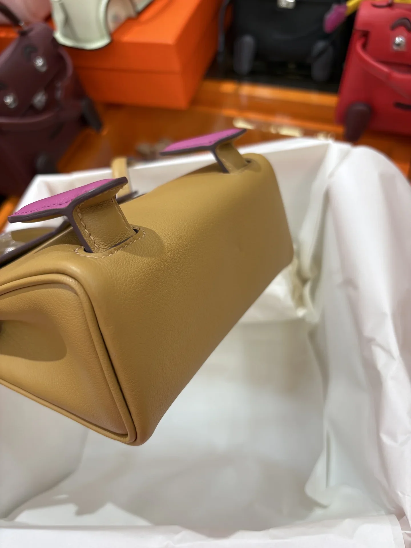 HERMES Top Handle Bags Tan-Pink A350202609090258 - Image 9
