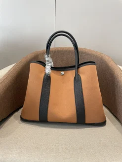 HERMES Totes Bags Brown-Black 30X36CM A000202609090267