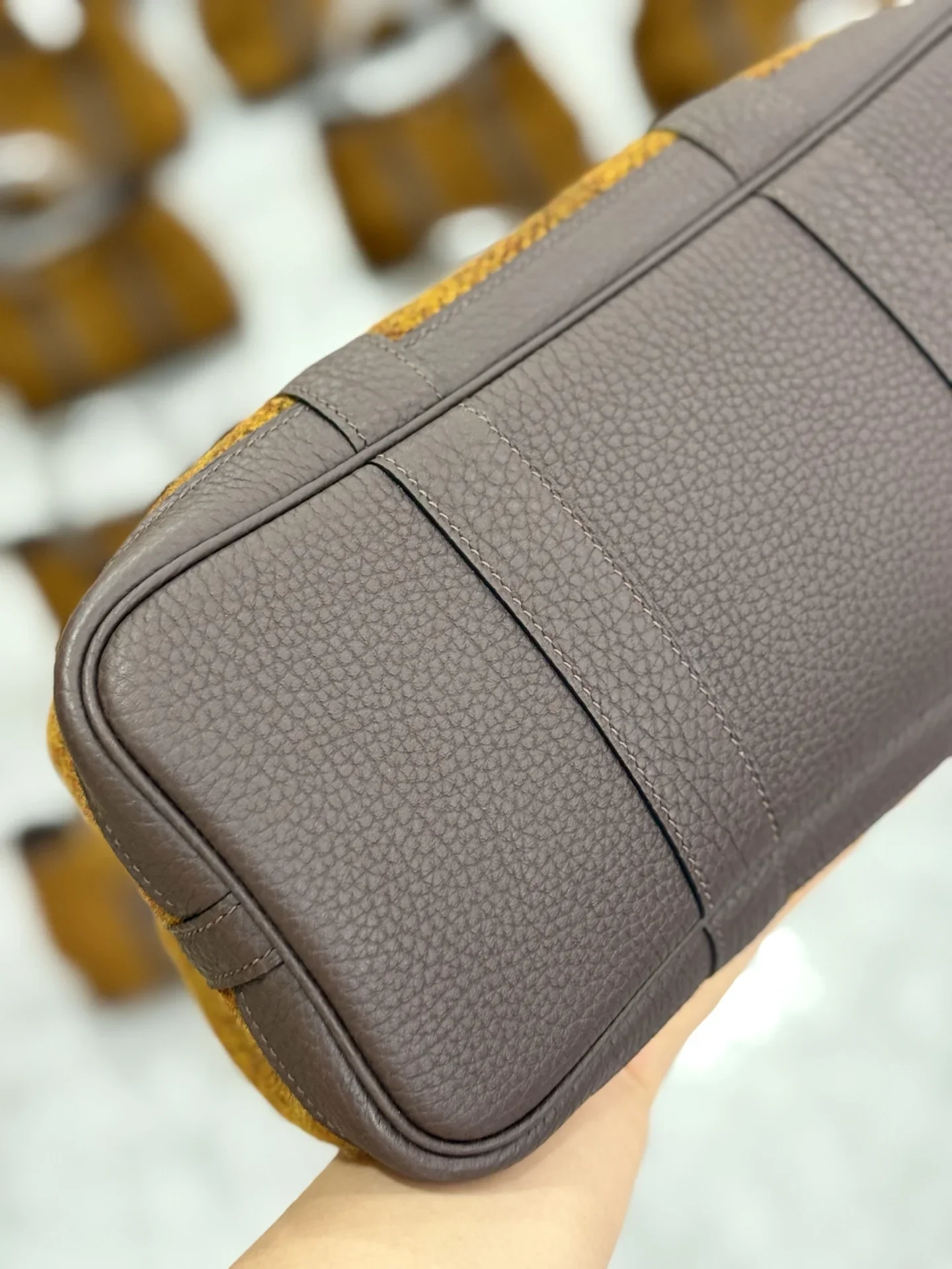 HERMES Totes Bags Brown-Gray A000202609090299 - Image 5