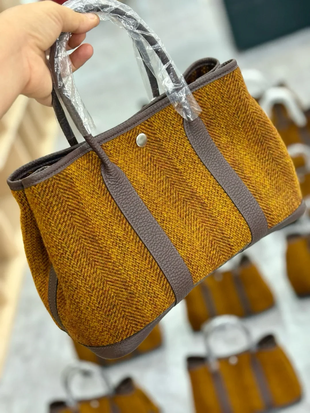 HERMES Totes Bags Brown-Gray A000202609090299 - Image 6