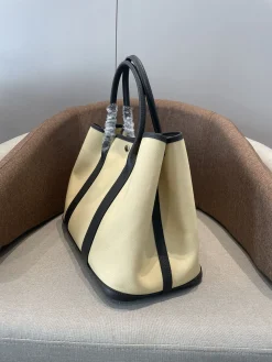 Alternative view of HERMES Totes Bags Canvas Leather Beige-Black 30X36CM A000202609090259