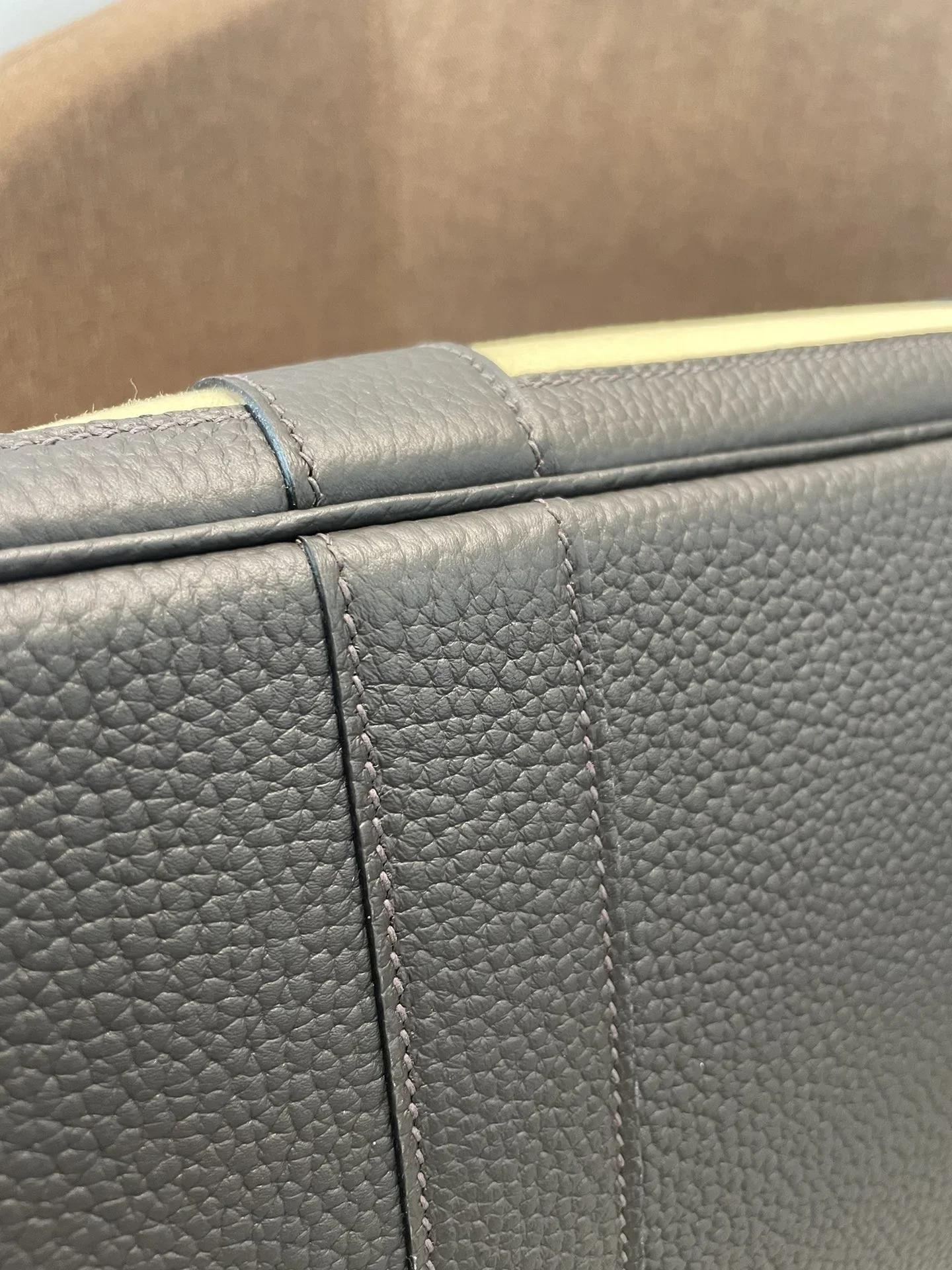 HERMES Totes Bags Canvas Leather Beige-Black 30X36CM A000202609090259 - Image 7