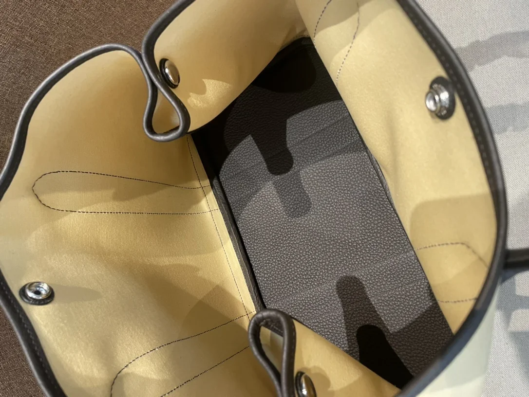 HERMES Totes Bags Canvas Leather Beige-Black 30X36CM A000202609090259 - Image 8