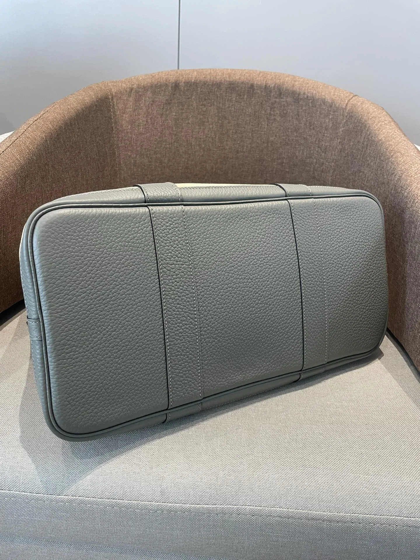 HERMES Totes Bags Canvas Leather Beige-Gray 30CM-36CM A000202609090260 - Image 6