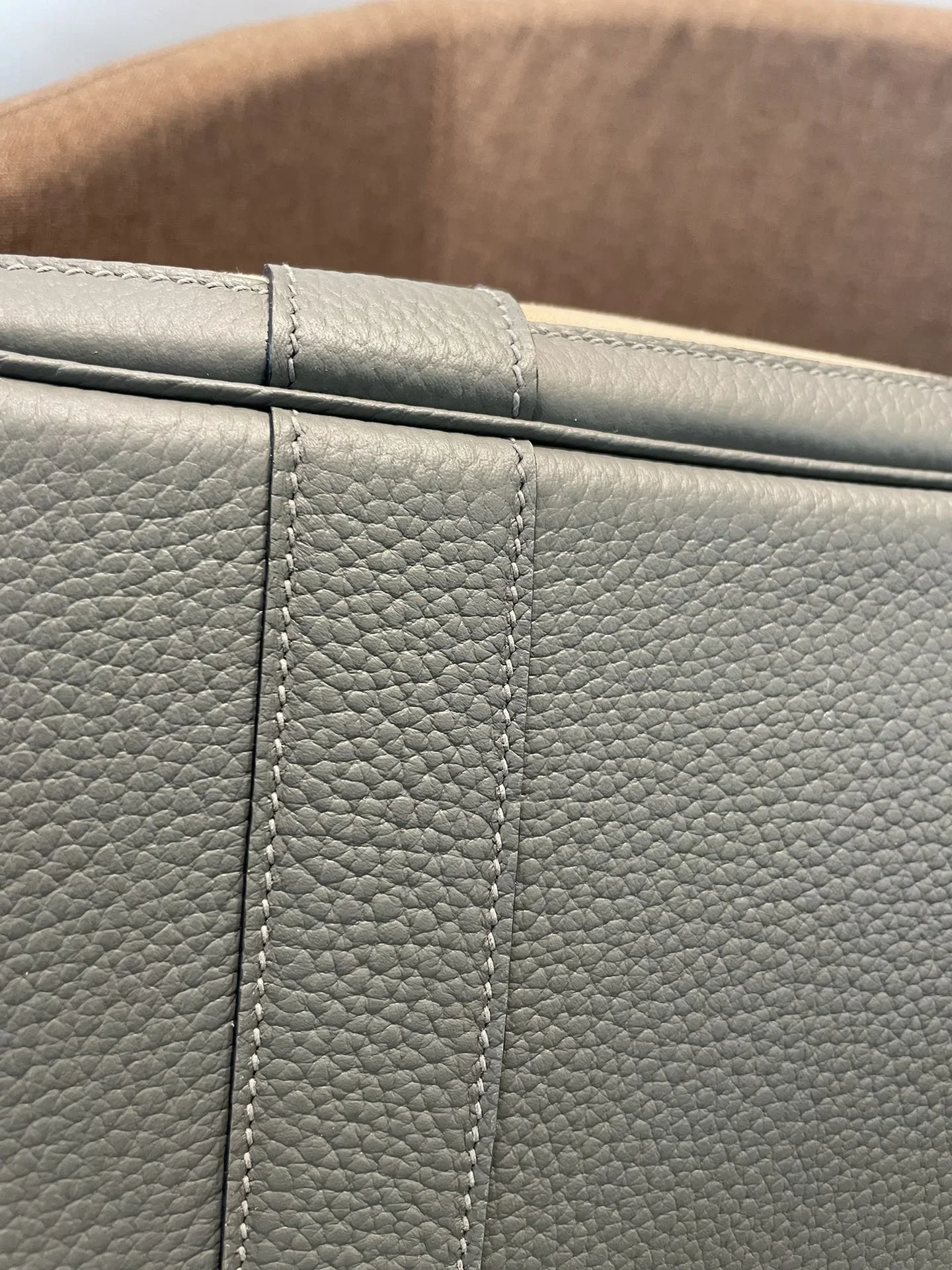 HERMES Totes Bags Canvas Leather Beige-Gray 30CM-36CM A000202609090260 - Image 7