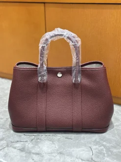 Alternative view of HERMES Totes Bags Leather Burgundy 30CM I50202609090275