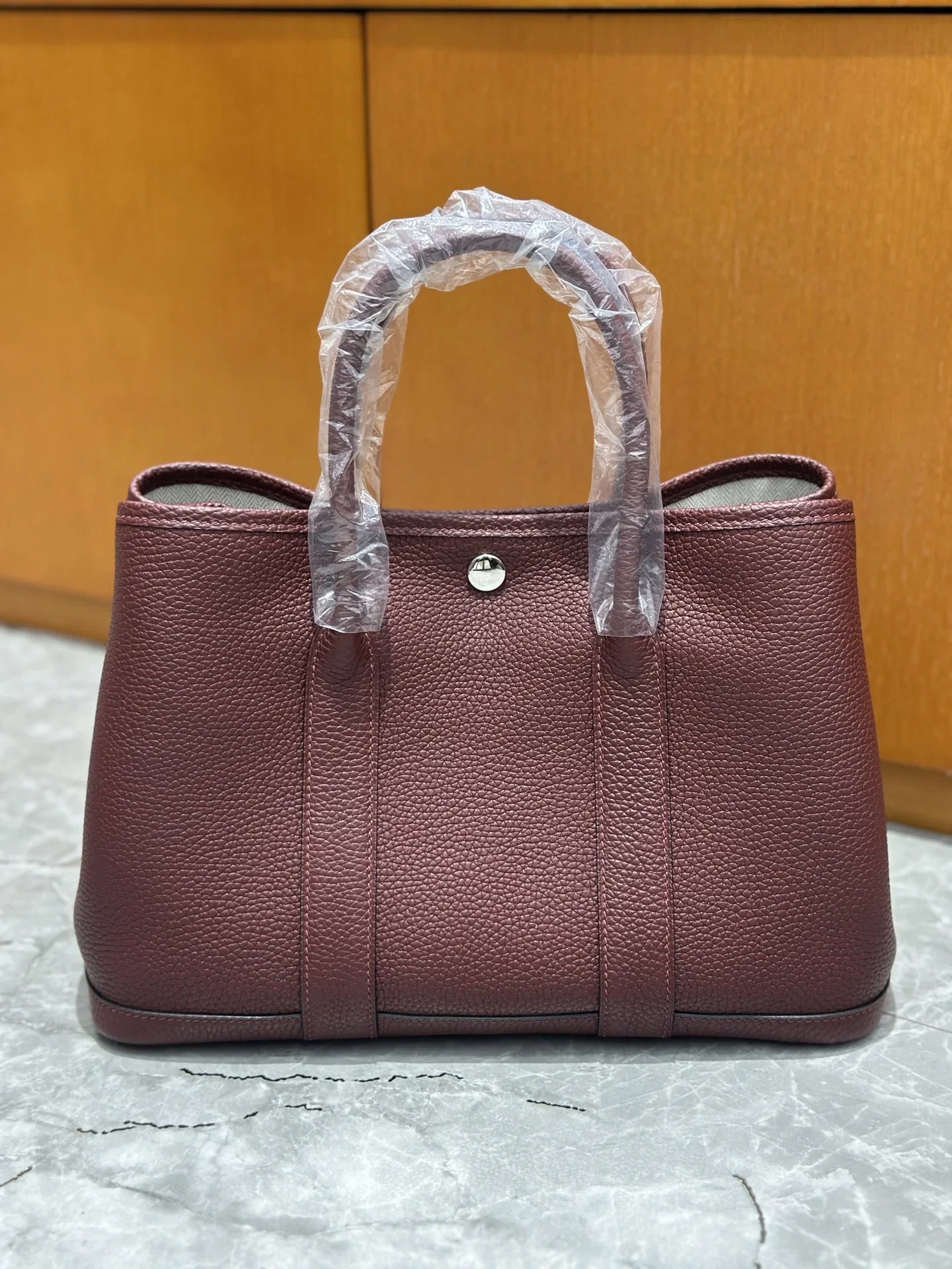 HERMES Totes Bags Leather Burgundy 30CM I50202609090275 - Image 3