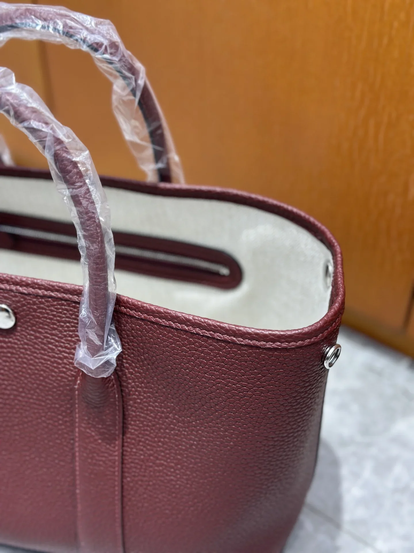 HERMES Totes Bags Leather Burgundy 30CM I50202609090275 - Image 5