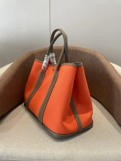 Alternative view of HERMES Totes Bags Orange-Brown A000202609090279