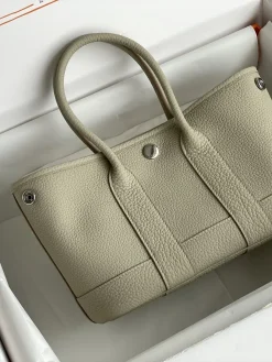HERMES Totes Bags Togo Leather Beige 23x16x10CM H20202609090281