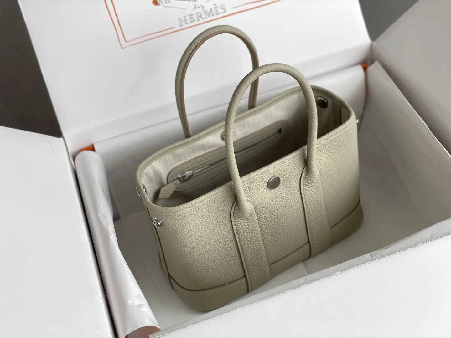 HERMES Totes Bags Togo Leather Beige 23x16x10CM H20202609090281 - Image 3
