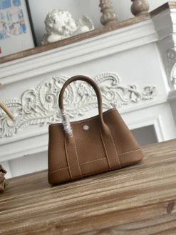 HERMES Totes Bags Togo Leather Brown 23CM H80202609090284