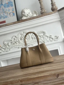 HERMES Totes Bags Togo Leather Brown 23CM H80202609090285