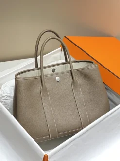 Alternative view of HERMES Totes Bags Togo Leather Brown 30-36 I50202609090266