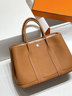 HERMES Totes Bags Togo Leather Brown 30-36CM I50202609090265