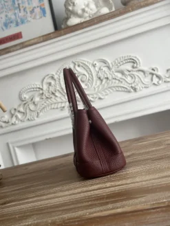 Alternative view of HERMES Totes Bags Togo Leather Burgundy 23CM H80202609090288