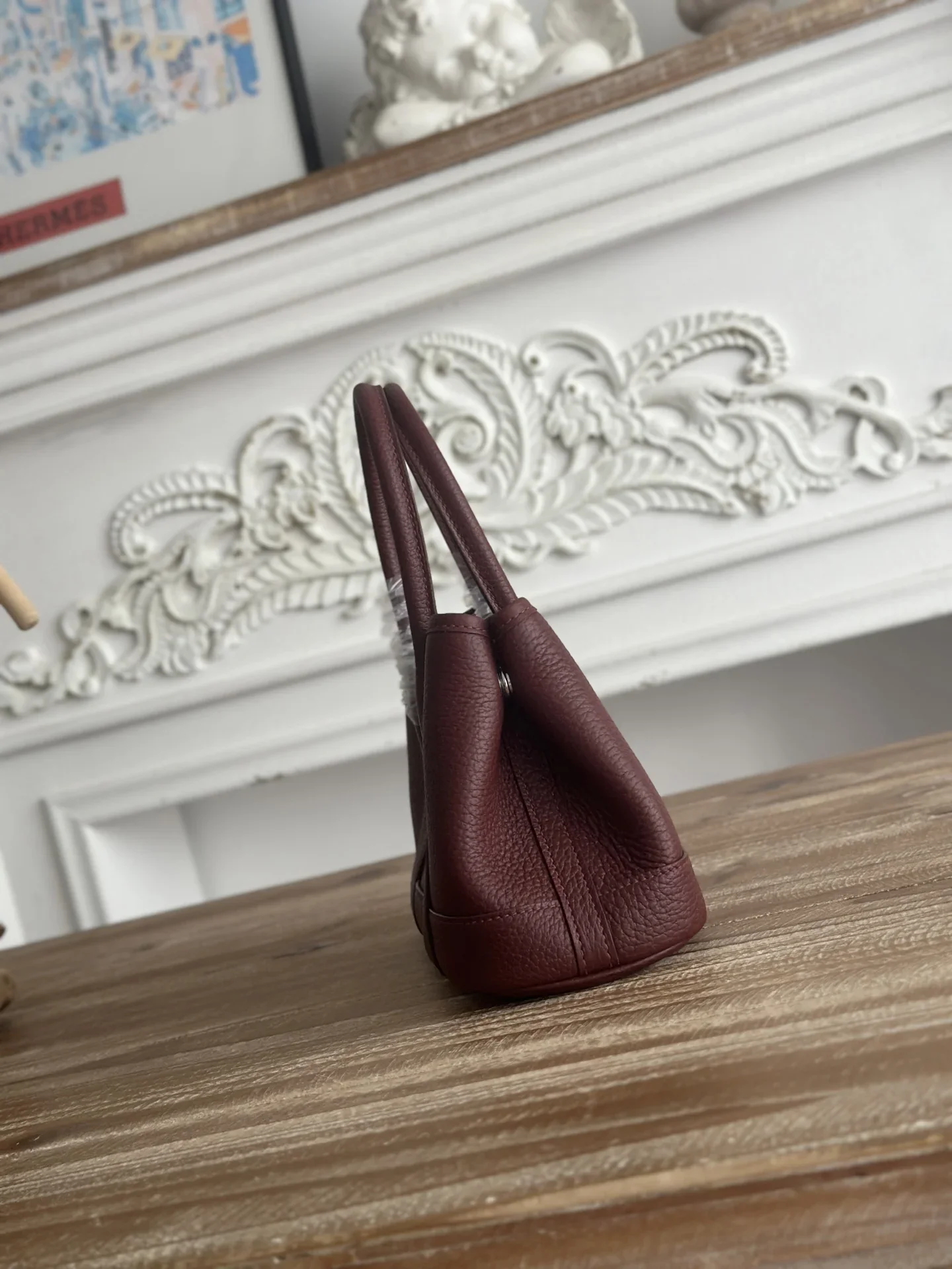 HERMES Totes Bags Togo Leather Burgundy 23CM H80202609090288 - Image 2
