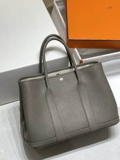 HERMES Totes Bags Togo Leather Gray 30X36CM I50202609090274
