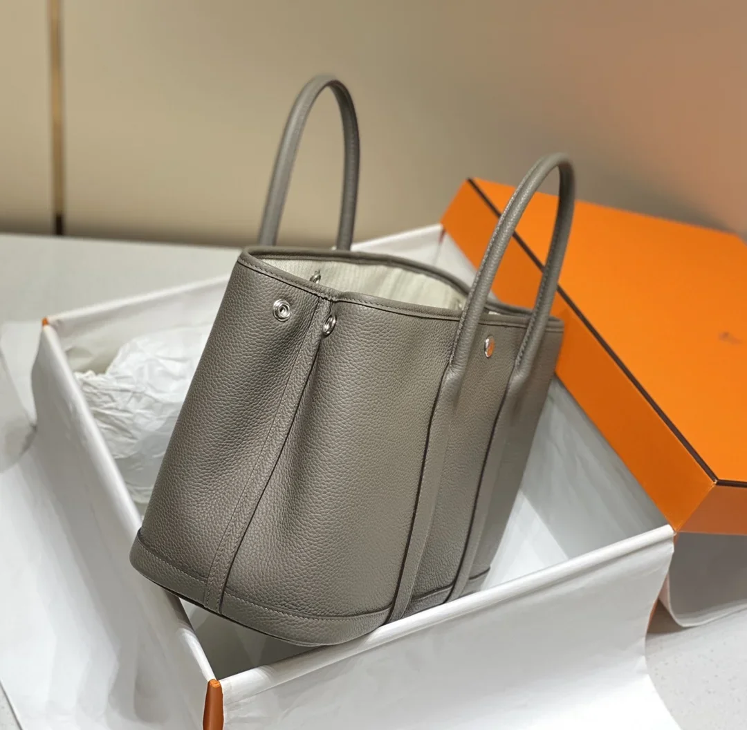 HERMES Totes Bags Togo Leather Gray 30X36CM I50202609090274 - Image 3