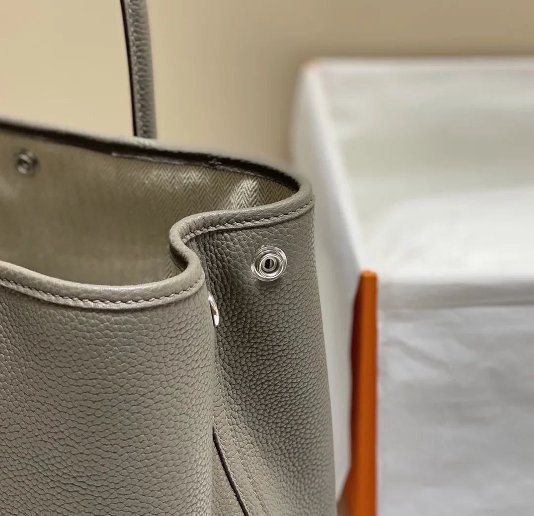 HERMES Totes Bags Togo Leather Gray 30X36CM I50202609090274 - Image 5