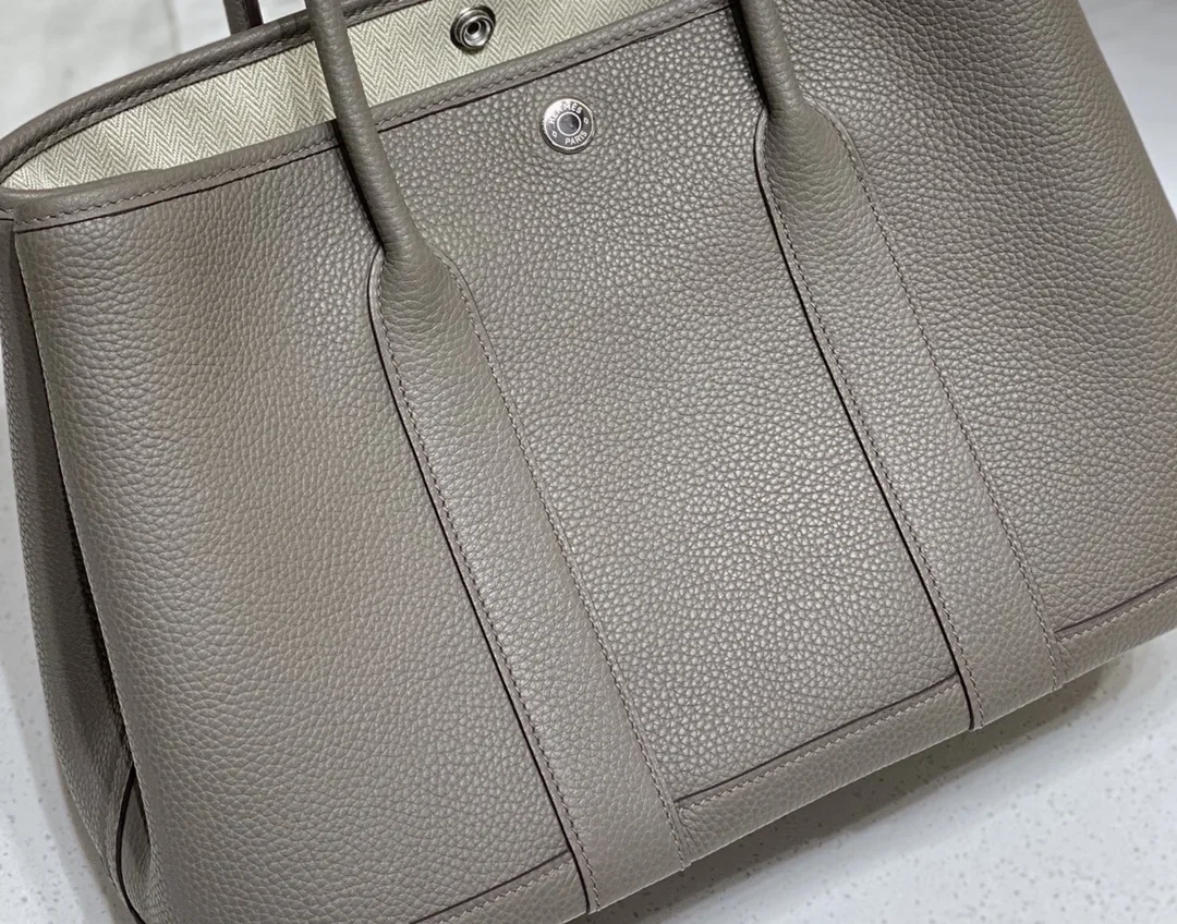 HERMES Totes Bags Togo Leather Gray 30X36CM I50202609090274 - Image 6