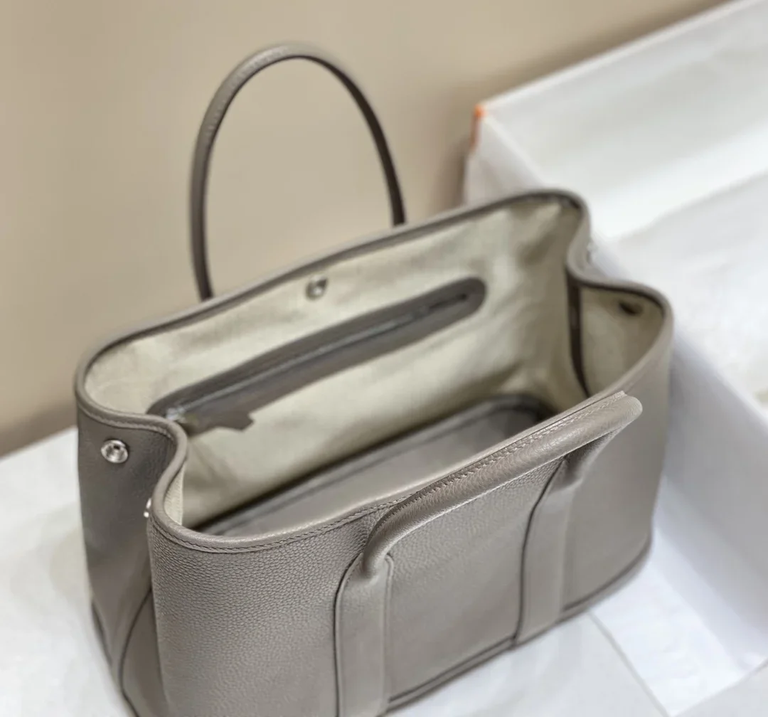 HERMES Totes Bags Togo Leather Gray 30X36CM I50202609090274 - Image 8