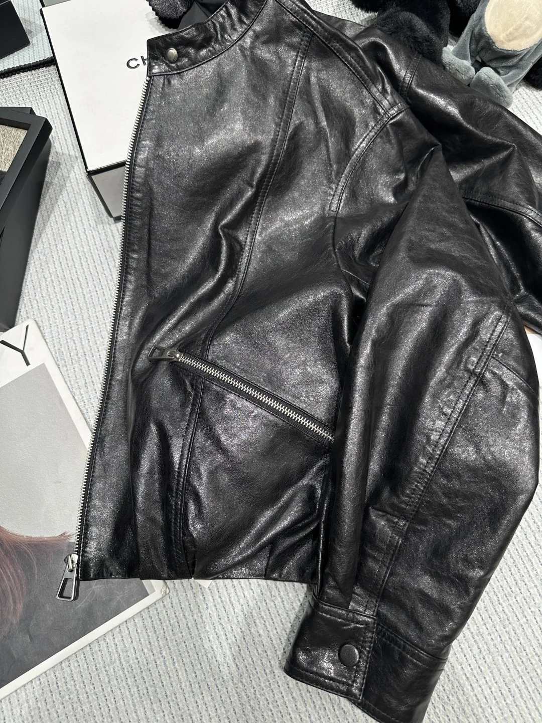 ISABEL MARANT Jackets Waxed Sheepskin Black S-L F80202609060329 - Image 4