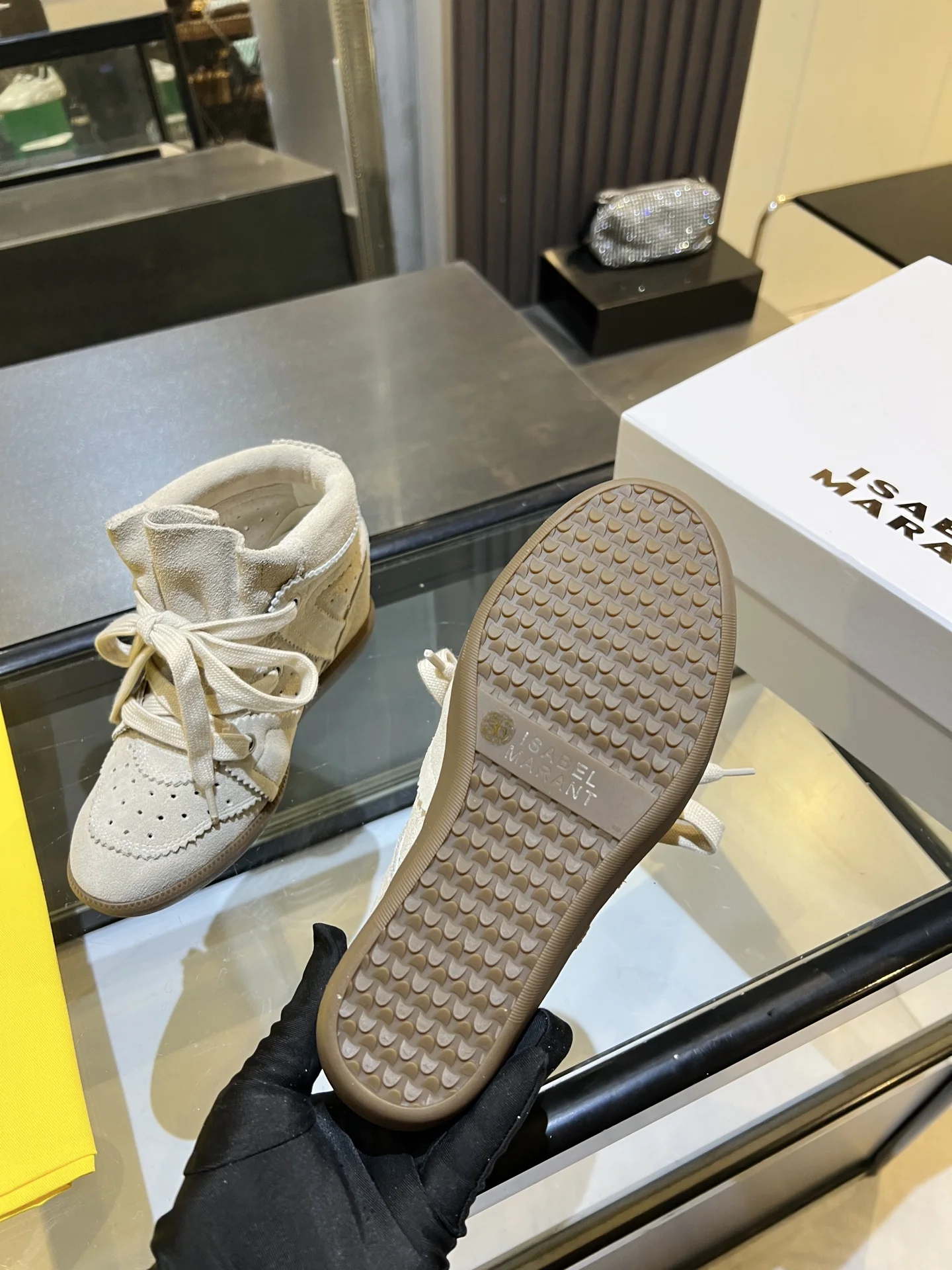 ISABEL MARANT Sneakers Suede Beige-Brown EU35-40 B90202609110899 - Image 11