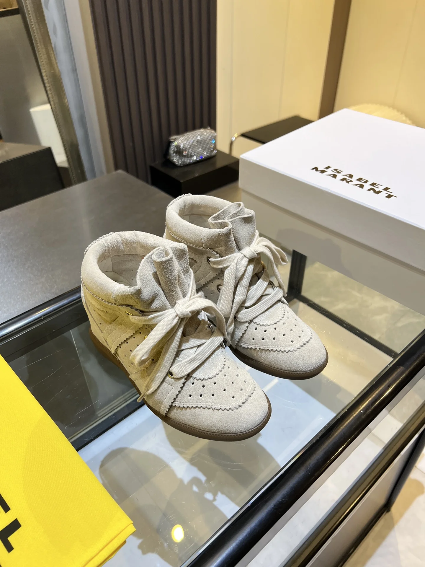 ISABEL MARANT Sneakers Suede Beige-Brown EU35-40 B90202609110899 - Image 12
