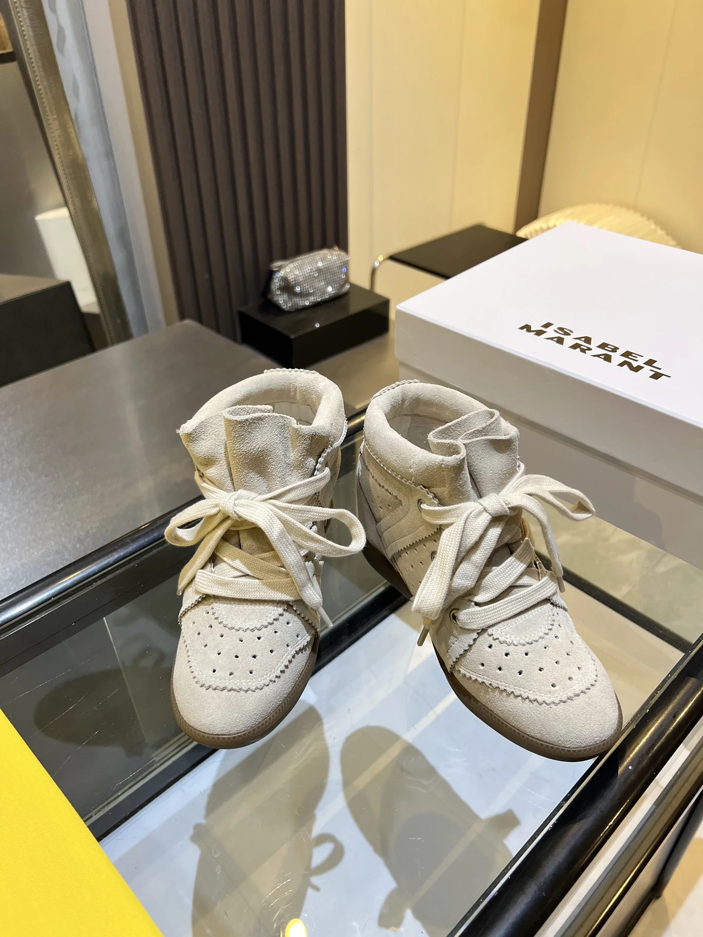 ISABEL MARANT Sneakers Suede Beige-Brown EU35-40 B90202609110899 - Image 3