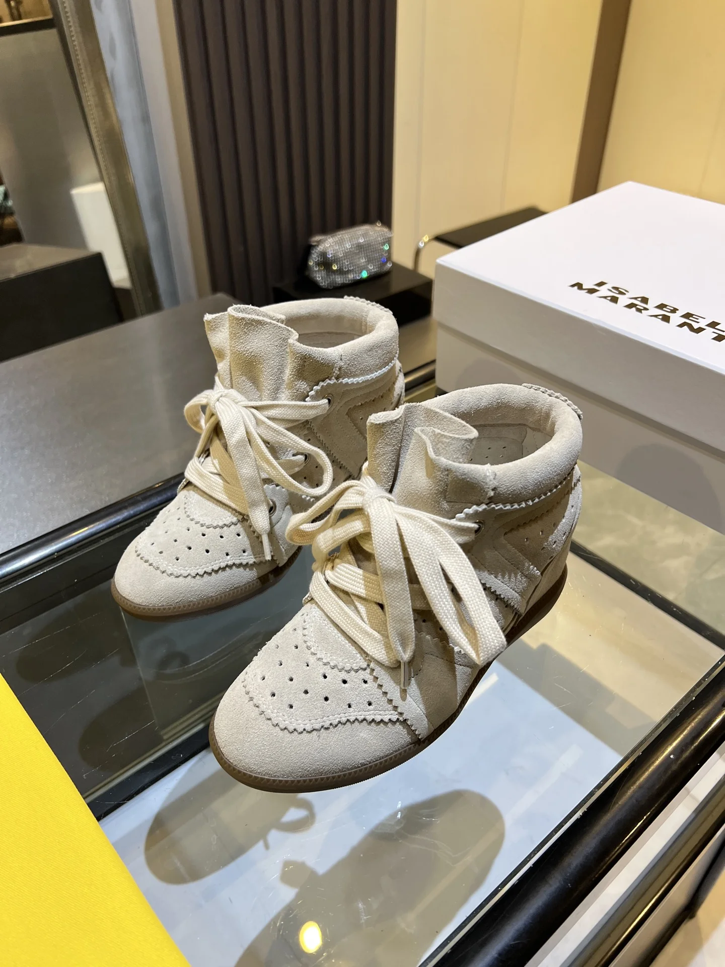 ISABEL MARANT Sneakers Suede Beige-Brown EU35-40 B90202609110899 - Image 5