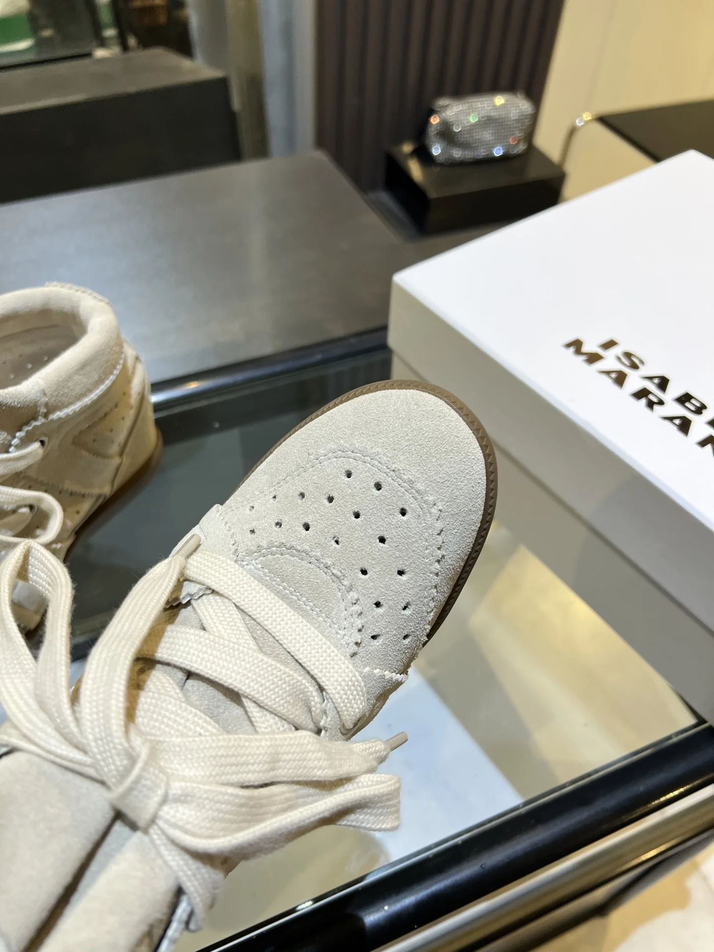 ISABEL MARANT Sneakers Suede Beige-Brown EU35-40 B90202609110899 - Image 7
