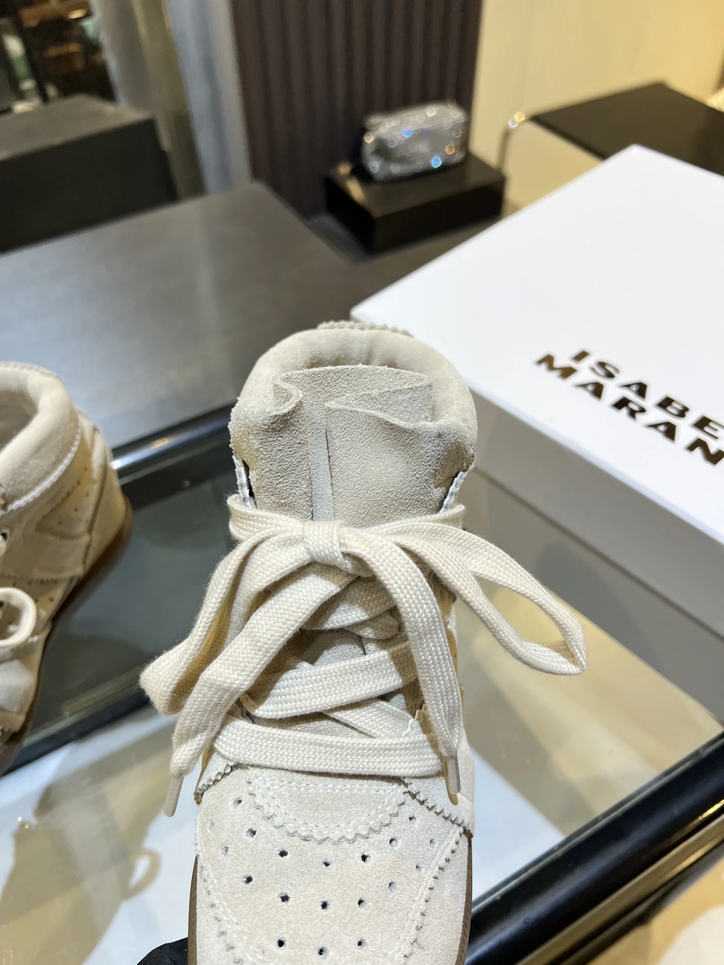 ISABEL MARANT Sneakers Suede Beige-Brown EU35-40 B90202609110899 - Image 8