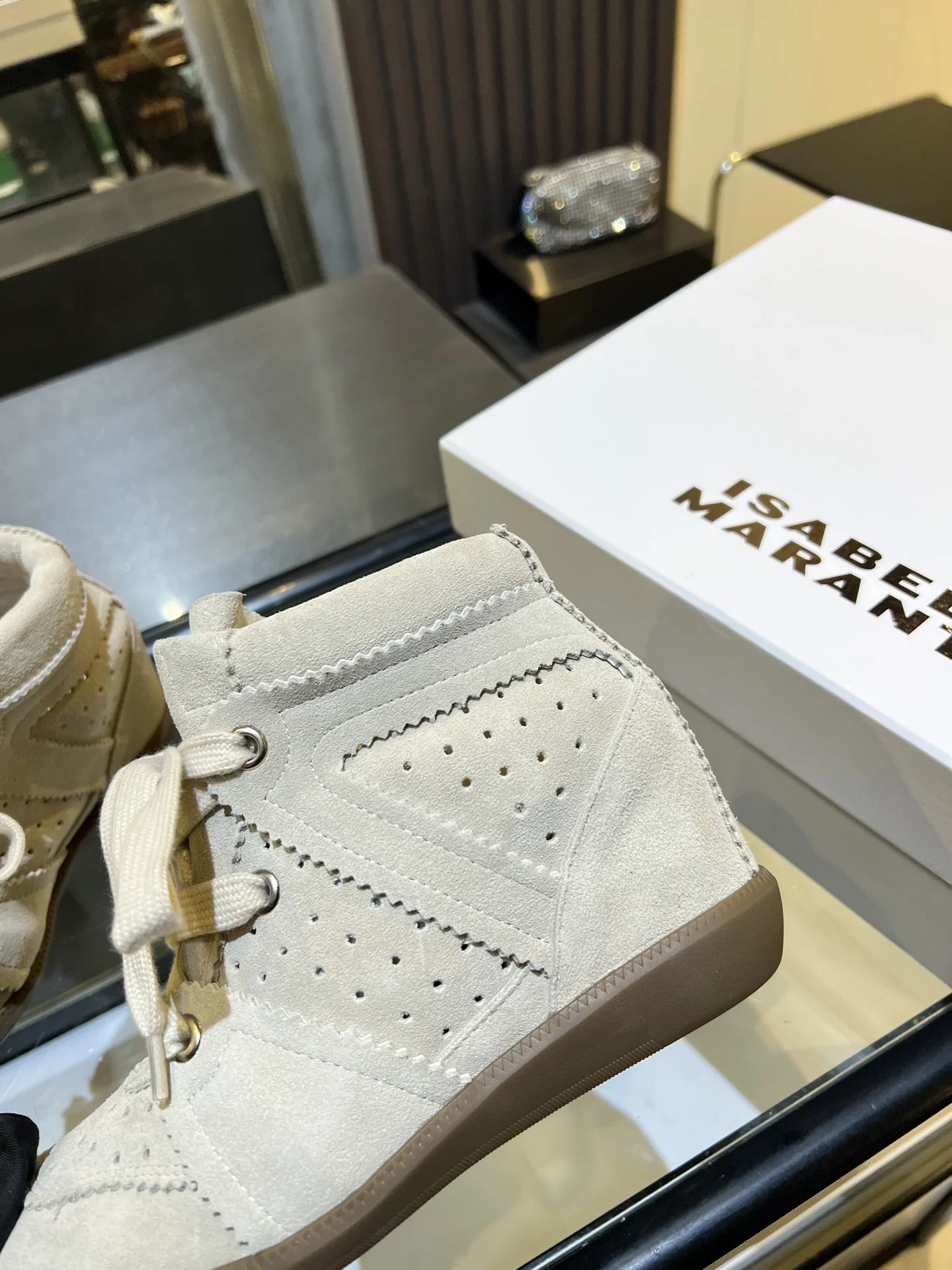 ISABEL MARANT Sneakers Suede Beige-Brown EU35-40 B90202609110899 - Image 9