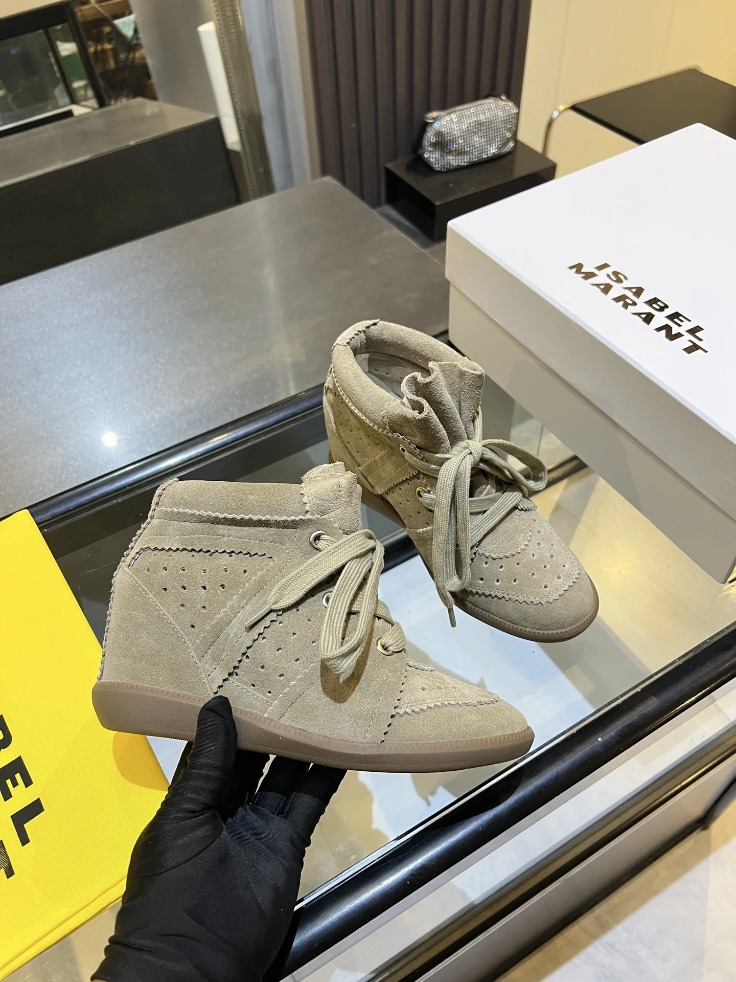 ISABEL MARANT Sneakers Suede Beige-Brown EU35-40 B90202609110900
