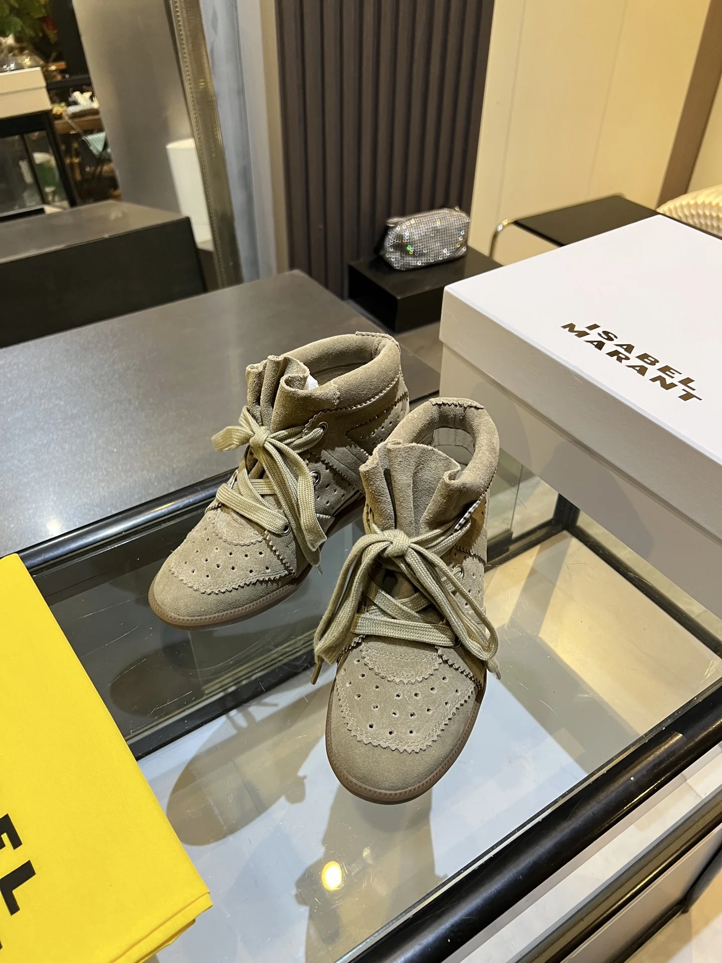 ISABEL MARANT Sneakers Suede Beige-Brown EU35-40 B90202609110900 - Image 14