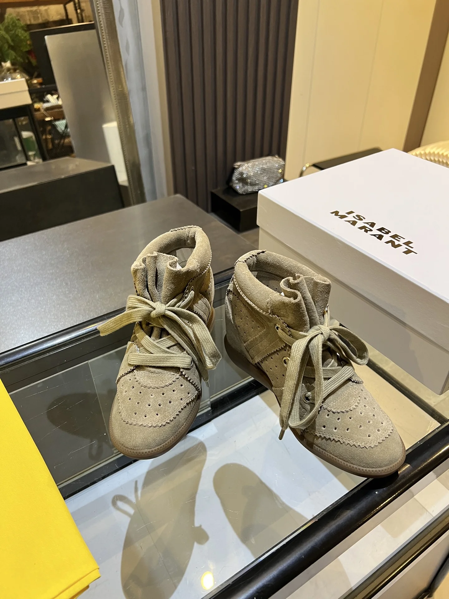 ISABEL MARANT Sneakers Suede Beige-Brown EU35-40 B90202609110900 - Image 4