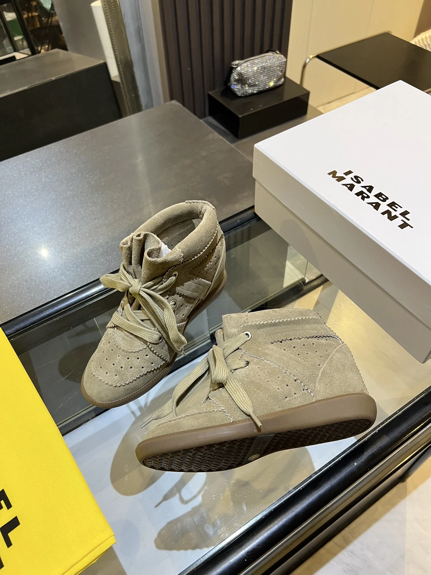 ISABEL MARANT Sneakers Suede Beige-Brown EU35-40 B90202609110900 - Image 5
